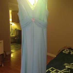 Seafoam green evening gown size 20 chiffon style